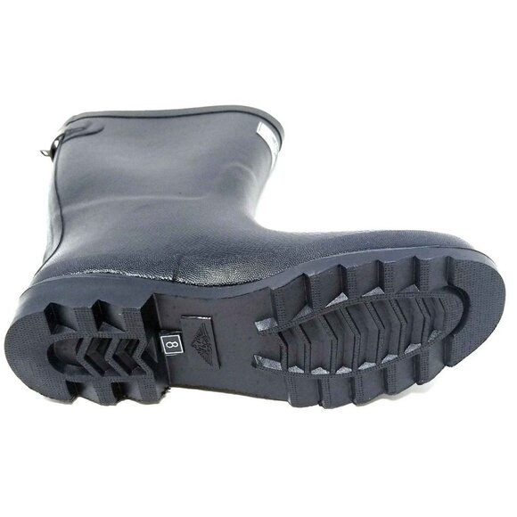 NEW Forever Young Women Mid-Calf Rubber Rain Boots with Zipper Navy, 11 - Picture 3 of 3